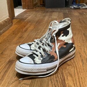 Cow print converse